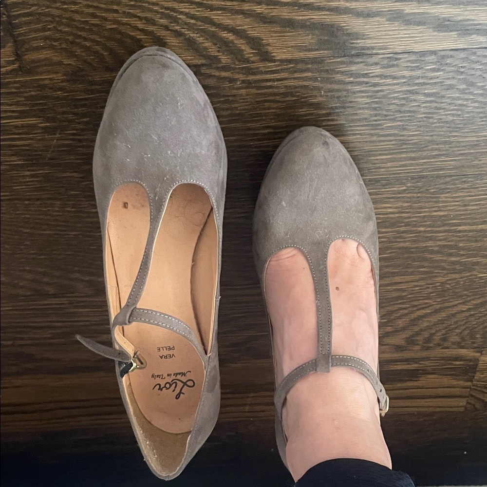 Elegant Taupe Suede Mary Jane Heels
